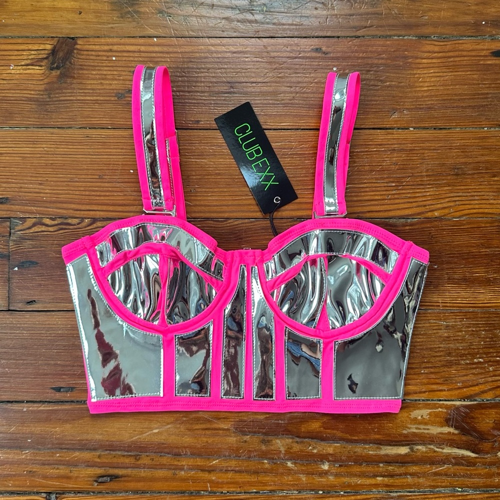 NWT Club Exx Space Diva Bustier Top XS